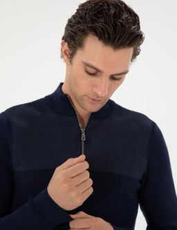 Темно-синий зауженный свитер - Cacharel фото 2