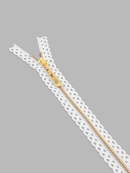 Цена за 10 шт. Молния металлическая, №3, неразъёмная, замок автомат, 30 см, белая