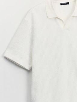 Футболка поло из фактурного хлопка / Zarina  фото 10