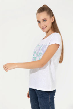 Женская фиолетовая футболка с круглым вырезом Неожиданная скидка в корзине - U.s. polo assn фото 3