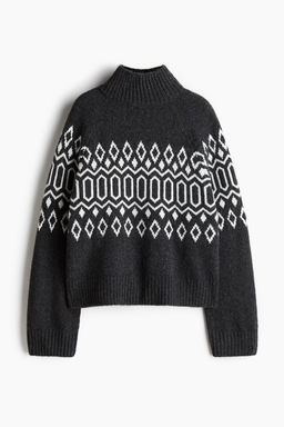 Jersey en punto jacquard con cuello perkins - H&m фото 5