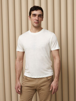 Футболка из крапивы мужская молочная 572-2