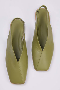 Mint Hakiki Deri Arkas? Ac?k Kare Burun Kad?n Babet TAKSS25BE00018