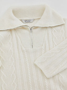 Polo Yaka Kendinden Desenli Uzun Kollu K?z ?ocuk Triko Kazak - Waikiki фото 2