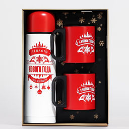 Подарочный набор Тёплого Нового года: термос 500 мл, кружка 2 шт.