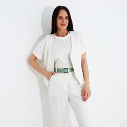 Ремень женский, ширина 3.5 см, винт, пряжка металл, цвет зелёный - Simaland фото 3