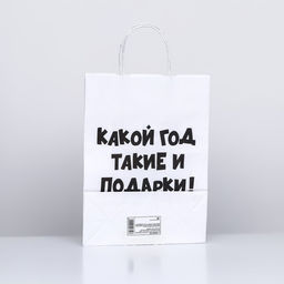 Пакет подарочный с приколами, Какой год такие и подарки, белый, 32 х 24 х 10,5 см - UPAK LAND фото 4