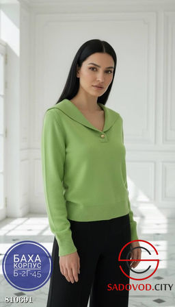 Свитер поло женский с v-вырезом - Bruno фото 4