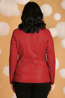 Куртка женская из экокожи красная - Almond фото 2