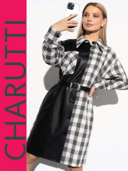 Платье-рубашка Взрыв стиля (эффектная, с поясом)