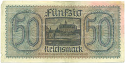 Банкнота 50 рейхсмарок 1940 года Германия (Для оккупированных территорий)