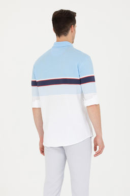 Мужская синяя рубашка с длинным рукавом - U.s. polo assn фото 19