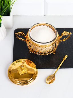 Сахарница 200 мл с ложкой / 200-1-Gold /уп 60/ - Галеонтрейд фото 4