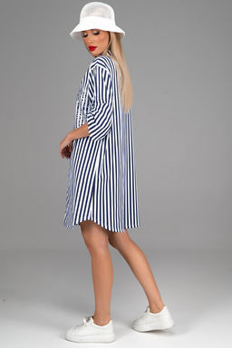 Платье  рубашка Молли (крупная полоска) - Эльза фото 16