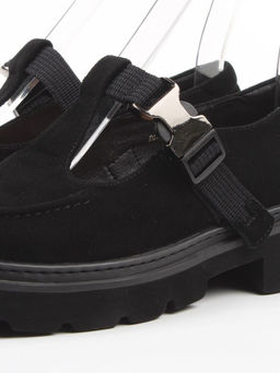 06-DLG06-3 BLACK Туфли женские (натуральная замша)