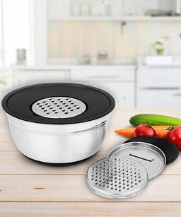 МИСКА AGNESS 6 В 1 С КРЫШКОЙ С 3-МЯ СЪЕМНЫМИ ТЁРКАМИ, 24 СМ, 2,25 Л. ПРОТИВОСКОЛЬЗЯЩЕЕ ДНО  фото 6