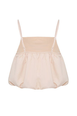 Trendyolmilla Bej Kare Yaka Ask?l? Balon Crop Dokuma Bluz TWOSS25BZ00057  фото 8