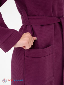 Женский вафельный халат с планкой сухая роза В-02 (29)