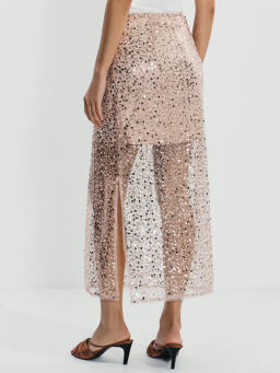 Двухслойная юбка миди c пайетками / Zarina