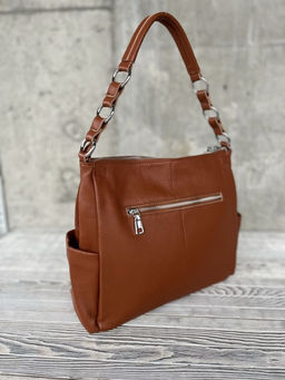 Женская кожаная сумка хобо 8919-9 Елоу - Sergio valentini фото 4