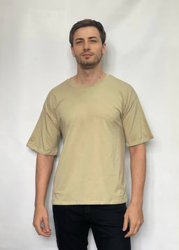 KM1808 Футболка OVER SIZE (плотный хлопок) СВ_БЕЖЕВЫЙ