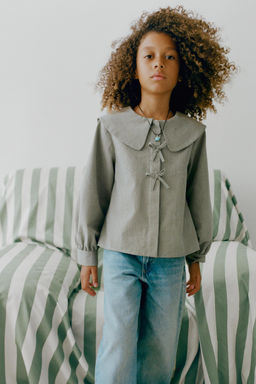 GINGHAM SHIRT WITH PETER PAN COLLAR - Zara фото 5