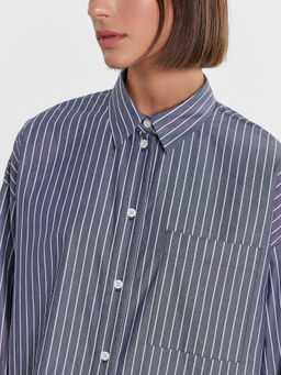 Рубашка женская в темно-синюю полоску т.синяя полоска 502985 - Mark formelle фото 5