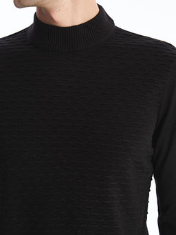 Yar?m Bal?k?? Yaka Uzun Kollu Erkek Triko Kazak