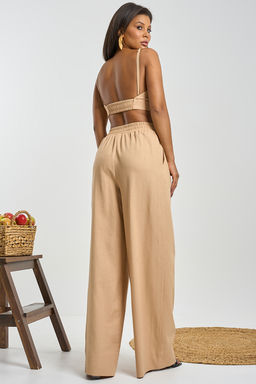 Топ льняной на регулируемых бретелях - Fly фото 5