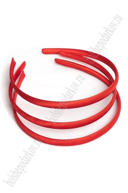 Ободки 1 см, пластик. с атласной тканью (20 шт) SF-1465, красный №20