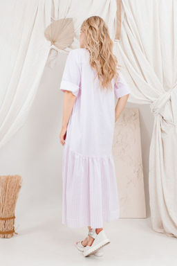 Платье AMORI 9660 розовая полоска  фото 3