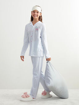 G?mlek Yaka K?z ?ocuk Pijama Tak?m?
