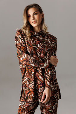 Костюм Lars Style 1195 шоколадно-молочный принт