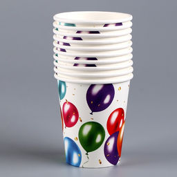 Цена за 10 шт. Стакан бумажный С днём рождения, шары, 250 мл - Страна карнавалия фото 2