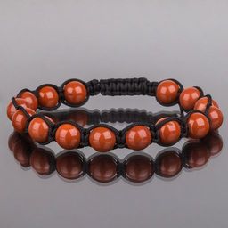 Браслет шамбала из кирпичной Яшмы от 18 см