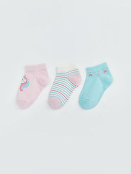 Desenli K?z Bebek Patik ?orap 3l?
