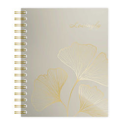 Записная книжка арт. 73404 ЗОЛОТЫЕ ЛИСТЬЯ / А5+, 164х204 мм, 96 л., твёрдый переплёт на гребне, полн