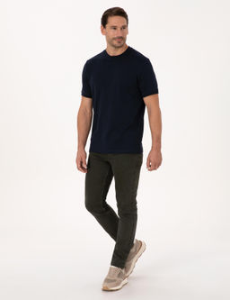 Lacivert Regular Fit %100 Pamuk Bisiklet Yaka Basic T-shirt - Cacharel фото 4