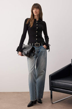 Ekru Merserize Gorunumlu Fitilli Polo Yaka Triko H?rka TWOAW26HI00111 - Trendyolmilla фото 25