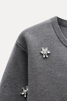 KNIT TOP WITH RHINESTONES - Zara фото 5