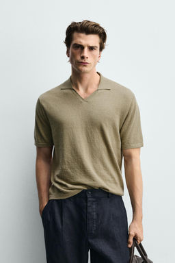 POLO PUNTO REGULAR FIT ALGOD?N - LINO / Musgo - Zara фото 3