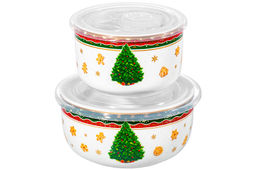 Набор 2 салатников - 500 мл 13,5*13,5*6,5 см+260 мл 10,5*10,5*6 см Новогодняя ёлка NEW BONE CHINA - Elan gallery фото 6