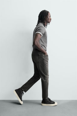 JEANS SLIM CROPPED FIT / Gris - Zara фото 5