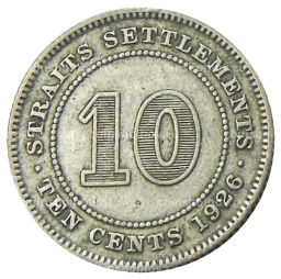 10 центов 1926 года Стрейтс Сетлментс