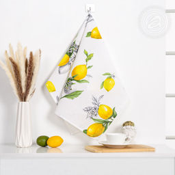 Полотенце кухонное из рогожки "Лимоны" 50х70/1 шт. - 50*70 Полотенца из рогожки