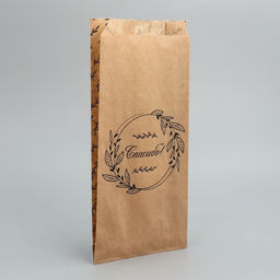 Цена за 50 шт. Пакет бумажный фасовочный, крафт, «Спасибо» 14×30×6 см без окна