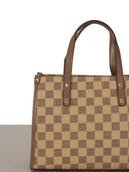 LАСCOMA сумка АС587-шахматы-бежевый-коричневый эко кожа-канва - Laccoma фото 3