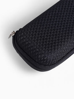 Футляр для очков на молнии, однотонный, размер 15×4×6.5 см, чёрный