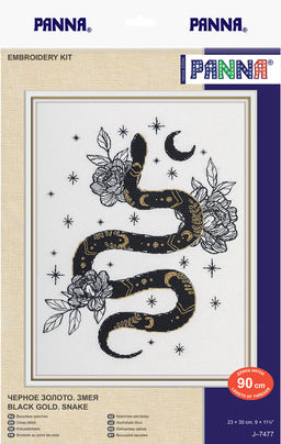 Набор для вышивания PANNA J-7477 Черное золото. Змея 23 х 30 см