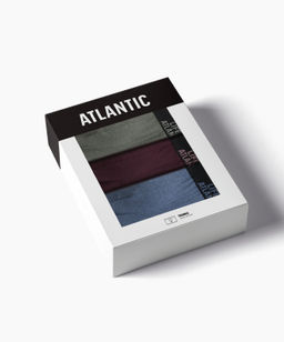 ATLANTIC 3MH-226 Трусы шорты Melange - набор 3 шт. зеленый меланж + винный меланж + голубой меланж фото 7